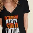 Introvert Party Solo Edition Sarcastic People Hater Women's Jersey Short Sleeve Deep V-Neck Tshirt Introvert Party Solo Edition Sarcastic People Hater Women's Jersey Short Sleeve Deep V-Neck Tshirt