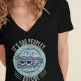 Introvert Too Peopley Anti-Social Shy Person Women's Jersey Short Sleeve Deep V-Neck Tshirt