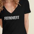 Introvert Person Fitness Gym Workout Fitrovert Women's Jersey Short Sleeve Deep V-Neck Tshirt Introvert Person Fitness Gym Workout Fitrovert Women's Jersey Short Sleeve Deep V-Neck Tshirt