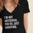 Introvert Quote Snarky Women's Jersey Short Sleeve Deep V-Neck Tshirt