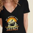 Introvert Relaxation Me Myself And Silence Mountain Vacation Women's Jersey Short Sleeve Deep V-Neck Tshirt