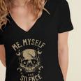 Introvert Relaxation Me Myself And Silence Skull Mechanic Women's Jersey Short Sleeve Deep V-Neck Tshirt Introvert Relaxation Me Myself And Silence Skull Mechanic Women's Jersey Short Sleeve Deep V-Neck Tshirt