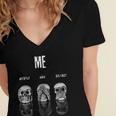 Introvert Relaxation Me Myself And Silence Skulls Women's Jersey Short Sleeve Deep V-Neck Tshirt Introvert Relaxation Me Myself And Silence Skulls Women's Jersey Short Sleeve Deep V-Neck Tshirt