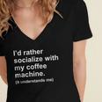 Introvert Sarcastic Coffee Lovers Women's Jersey Short Sleeve Deep V-Neck Tshirt Introvert Sarcastic Coffee Lovers Women's Jersey Short Sleeve Deep V-Neck Tshirt