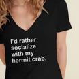 Introvert Sarcastic Hermit Crab Owner Women's Jersey Short Sleeve Deep V-Neck Tshirt