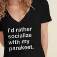 Introvert Sarcastic Parakeet Owner Women's Jersey Short Sleeve Deep V-Neck Tshirt