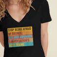 Introvert Stop Being Afraid Of Silence Just Awkward Women's Jersey Short Sleeve Deep V-Neck Tshirt Introvert Stop Being Afraid Of Silence Just Awkward Women's Jersey Short Sleeve Deep V-Neck Tshirt