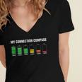 Introvert Tired Battery Women's Jersey Short Sleeve Deep V-Neck Tshirt