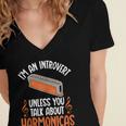 Im An Introvert Unless You Talk About Harmonicas Women's Jersey Short Sleeve Deep V-Neck Tshirt
