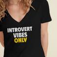 Introvert Vibes Only Women's Jersey Short Sleeve Deep V-Neck Tshirt Introvert Vibes Only Women's Jersey Short Sleeve Deep V-Neck Tshirt