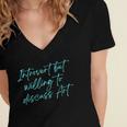 Introvert But Willing To Discuss Art Women's Jersey Short Sleeve Deep V-Neck Tshirt