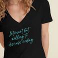Introvert But Willing To Discuss Coding Women's Jersey Short Sleeve Deep V-Neck Tshirt Introvert But Willing To Discuss Coding Women's Jersey Short Sleeve Deep V-Neck Tshirt