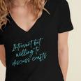 Introvert But Willing To Discuss Crafts Women's Jersey Short Sleeve Deep V-Neck Tshirt Introvert But Willing To Discuss Crafts Women's Jersey Short Sleeve Deep V-Neck Tshirt