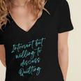 Introvert But Willing To Discuss Quilting Women's Jersey Short Sleeve Deep V-Neck Tshirt Introvert But Willing To Discuss Quilting Women's Jersey Short Sleeve Deep V-Neck Tshirt