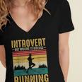 Introvert But Willing To Discuss Running Women's Jersey Short Sleeve Deep V-Neck Tshirt