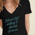 Introvert But Willing To Discuss Science Women's Jersey Short Sleeve Deep V-Neck Tshirt Introvert But Willing To Discuss Science Women's Jersey Short Sleeve Deep V-Neck Tshirt