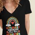 Introvert But Willing To Shape Your Behavior Women's Jersey Short Sleeve Deep V-Neck Tshirt