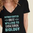 Introverted Biology Science Biologist Introverts Women's Jersey Short Sleeve Deep V-Neck Tshirt