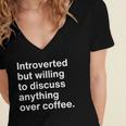 Introverted Coffee Lover Introvert Sarcasm Women's Jersey Short Sleeve Deep V-Neck Tshirt