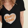 Introverted Extrovert People Hater Calm Peace Lover Women's Jersey Short Sleeve Deep V-Neck Tshirt