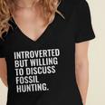 Introverted But Fossil Hunting Introvert Fossil Hunter Women's Jersey Short Sleeve Deep V-Neck Tshirt