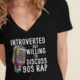 Introverted But Willing To Discuss 90s Rap Socially Awkward Women's Jersey Short Sleeve Deep V-Neck Tshirt Introverted But Willing To Discuss 90s Rap Socially Awkward Women's Jersey Short Sleeve Deep V-Neck Tshirt