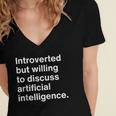 Introverted But Willing To Discuss AI Introverts Women's Jersey Short Sleeve Deep V-Neck Tshirt Introverted But Willing To Discuss AI Introverts Women's Jersey Short Sleeve Deep V-Neck Tshirt