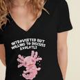 Introverted But Willing To Discuss Axolotl Salamander Women's Jersey Short Sleeve Deep V-Neck Tshirt