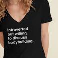 Introverted But Willing To Discuss Bodybuilding Introverts Women's Jersey Short Sleeve Deep V-Neck Tshirt Introverted But Willing To Discuss Bodybuilding Introverts Women's Jersey Short Sleeve Deep V-Neck Tshirt