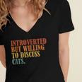 Introverted But Willing To Discuss Cats Introvert Women's Jersey Short Sleeve Deep V-Neck Tshirt Introverted But Willing To Discuss Cats Introvert Women's Jersey Short Sleeve Deep V-Neck Tshirt