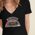 Introverted But Willing To Discuss Cats Rainbow Women's Jersey Short Sleeve Deep V-Neck Tshirt Introverted But Willing To Discuss Cats Rainbow Women's Jersey Short Sleeve Deep V-Neck Tshirt