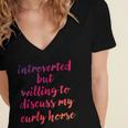 Introverted Willing To Discuss Curly Horse Introvert Women's Jersey Short Sleeve Deep V-Neck Tshirt Introverted Willing To Discuss Curly Horse Introvert Women's Jersey Short Sleeve Deep V-Neck Tshirt