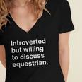 Introverted But Willing To Discuss Equestrian Introverts Women's Jersey Short Sleeve Deep V-Neck Tshirt