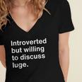 Introverted But Willing To Discuss Luge Introverts Women's Jersey Short Sleeve Deep V-Neck Tshirt Introverted But Willing To Discuss Luge Introverts Women's Jersey Short Sleeve Deep V-Neck Tshirt