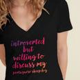 Introverted Willing To Discuss Portuguese Sheepdog Introvert Women's Jersey Short Sleeve Deep V-Neck Tshirt