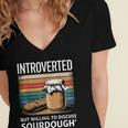 Introverted But Willing To Discuss Sourdough Vintage Baking Women's Jersey Short Sleeve Deep V-Neck Tshirt Introverted But Willing To Discuss Sourdough Vintage Baking Women's Jersey Short Sleeve Deep V-Neck Tshirt
