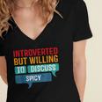 Introverted But Willing To Discuss Spicy Women's Jersey Short Sleeve Deep V-Neck Tshirt Introverted But Willing To Discuss Spicy Women's Jersey Short Sleeve Deep V-Neck Tshirt