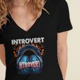 Introvert's Best Friend Noise-Canceling Headphones Women's Jersey Short Sleeve Deep V-Neck Tshirt