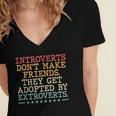 Introverts Don’t Make Friends They Get Adopted By Extroverts Women's Jersey Short Sleeve Deep V-Neck Tshirt
