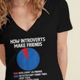 How Introverts Make Friends Sayings For Introverts Women's Jersey Short Sleeve Deep V-Neck Tshirt