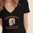 Introvert's Passion For French Patisserie Macarons Women's Jersey Short Sleeve Deep V-Neck Tshirt
