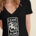 Introvert's Peaceful Solitude Graphic Leave Alone Quiet Women's Jersey Short Sleeve Deep V-Neck Tshirt