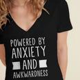 Introverts Social Anxiety Powered By Anxiety And Awkwardness Women's Jersey Short Sleeve Deep V-Neck Tshirt Introverts Social Anxiety Powered By Anxiety And Awkwardness Women's Jersey Short Sleeve Deep V-Neck Tshirt