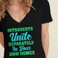 Introverts Unite Introvert Antisocial Sarcasm Anti Social Women's Jersey Short Sleeve Deep V-Neck Tshirt