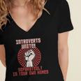 Introverts Unite Introverting Introverts At Home Women's Jersey Short Sleeve Deep V-Neck Tshirt Introverts Unite Introverting Introverts At Home Women's Jersey Short Sleeve Deep V-Neck Tshirt
