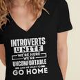 Introverts Unite Quiet Observer Introverted Antisocial Women's Jersey Short Sleeve Deep V-Neck Tshirt