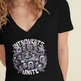 Introverts Unite Quirky Solitude Women's Jersey Short Sleeve Deep V-Neck Tshirt Introverts Unite Quirky Solitude Women's Jersey Short Sleeve Deep V-Neck Tshirt