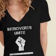 Introverts Unite Separately In Your Own Homes Sarcasm Women's Jersey Short Sleeve Deep V-Neck Tshirt