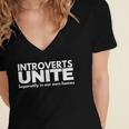 Introverts Unite Women's Jersey Short Sleeve Deep V-Neck Tshirt Introverts Unite Women's Jersey Short Sleeve Deep V-Neck Tshirt