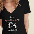 Its Esq Actually Female Lawyer Graduation Pass The Bar Exam Women's Jersey Short Sleeve Deep V-Neck Tshirt